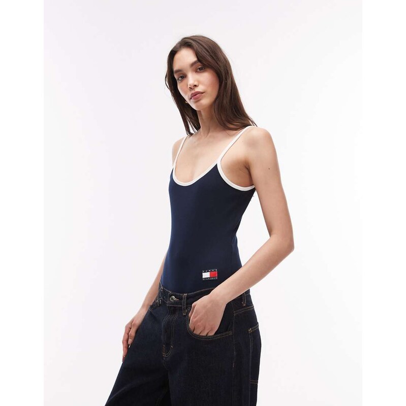 Tommy Hilfiger Heritage rib bodysuit in navy