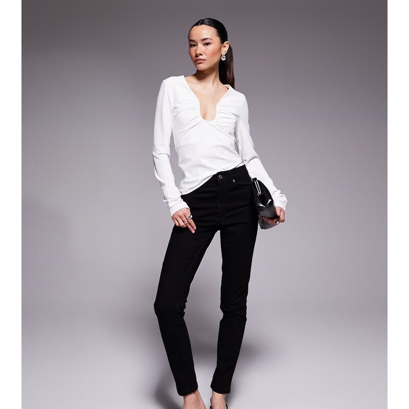 ASOS Petite ASOS DESIGN Petite skinny jeans in clean black 115521731