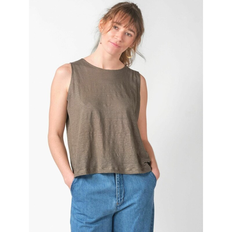 Klitmøller Collective Top Dee šedobéžová 115226059