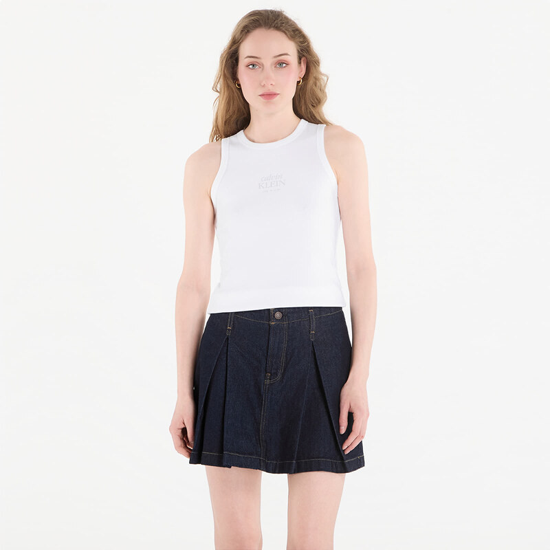 Tílko Calvin Klein Jeans Sl 2X2 Baby Rib Logo Crew Tank Bright