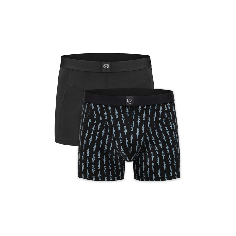 A-dam Boxerky světlemodrá / černá