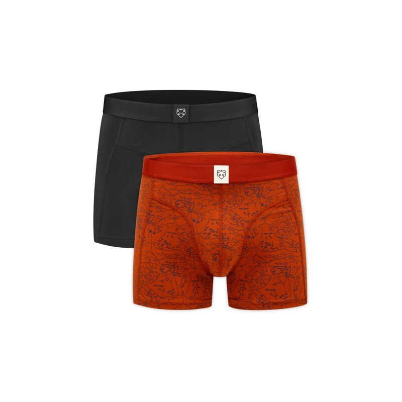 A-dam Boxerky Ginger Scoutmap rezavě červená / černá