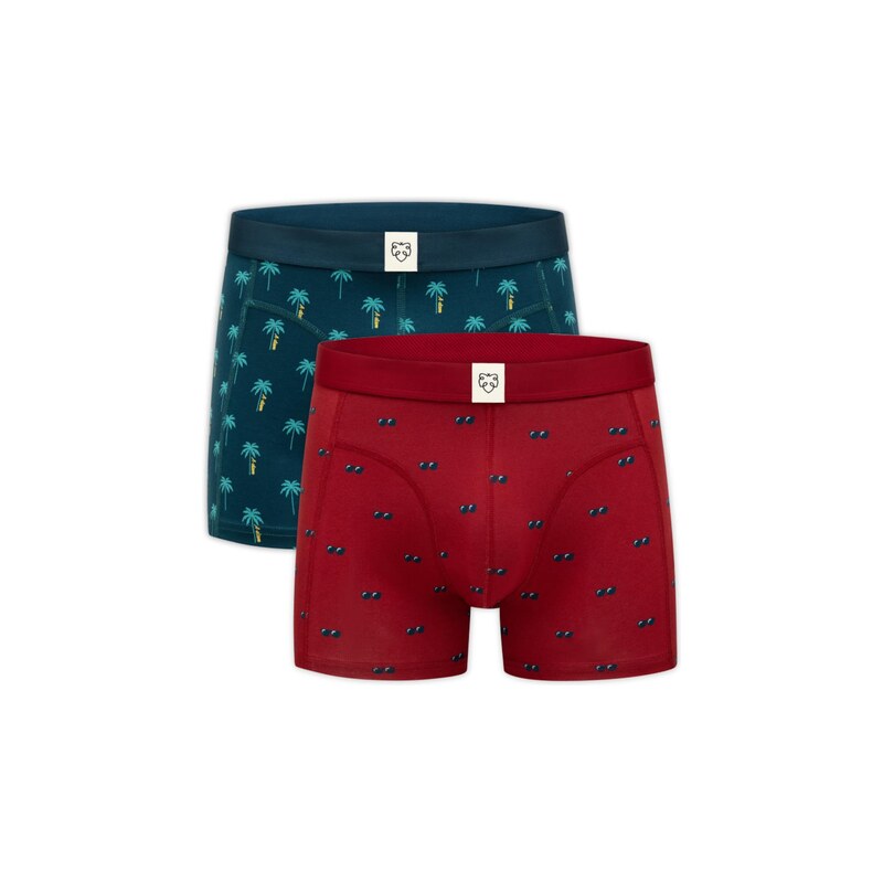 A-dam Boxerky Sunnies námořnická modř / aqua modrá / žlutá /