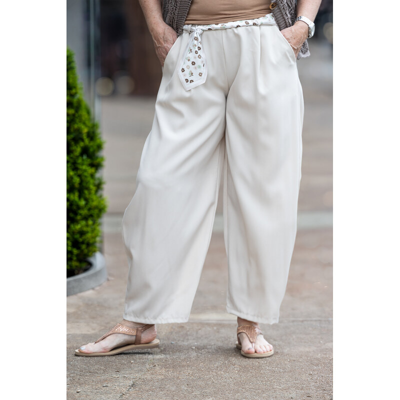 Italy fashion Harémové kalhoty MERLIN Barva: Krémová, Velikost: UNI: M 115035246