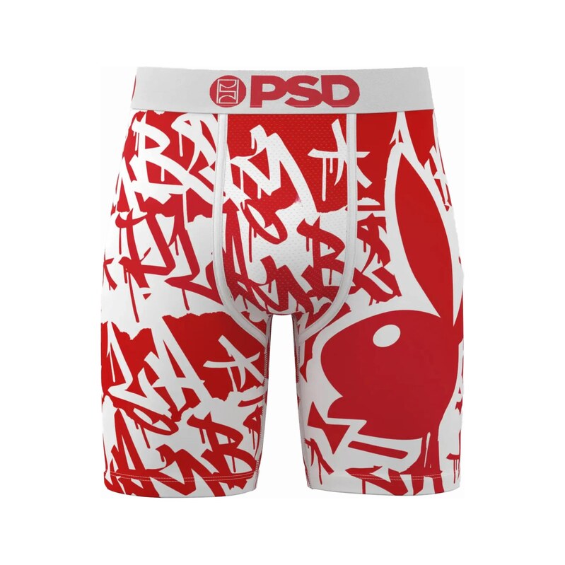 PSD Boxerky Playboy červená / bílá