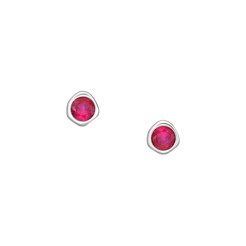 SYLVIENE Stříbrné náušnice Birthstone Červenec 115231907