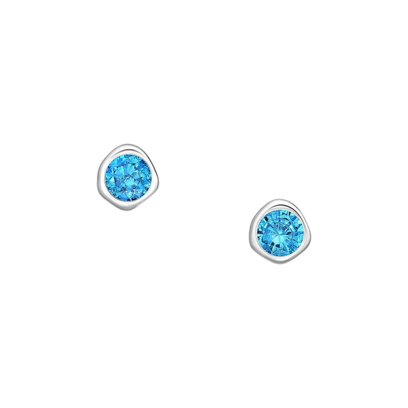 SYLVIENE Stříbrné náušnice Birthstone Březen 115231903