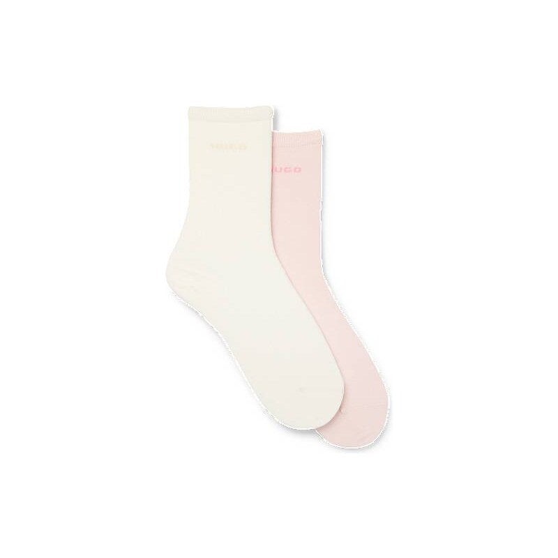 HUGO Two-pack of regular-length cotton-blend logo socks 115236040