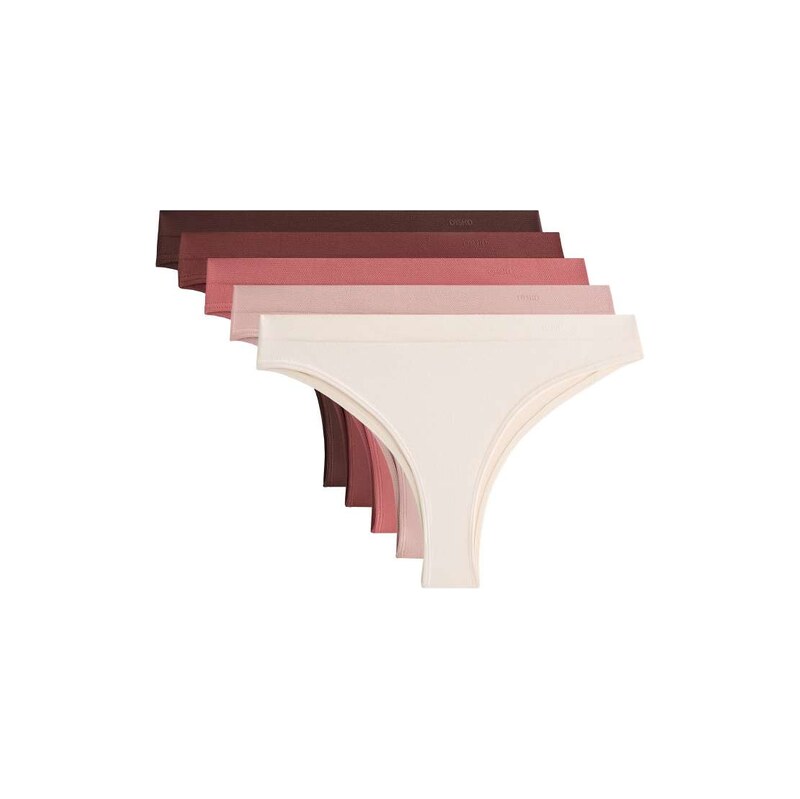 OYSHO 5 seamless soft touch brazilian logo briefs in bright pink 115233447