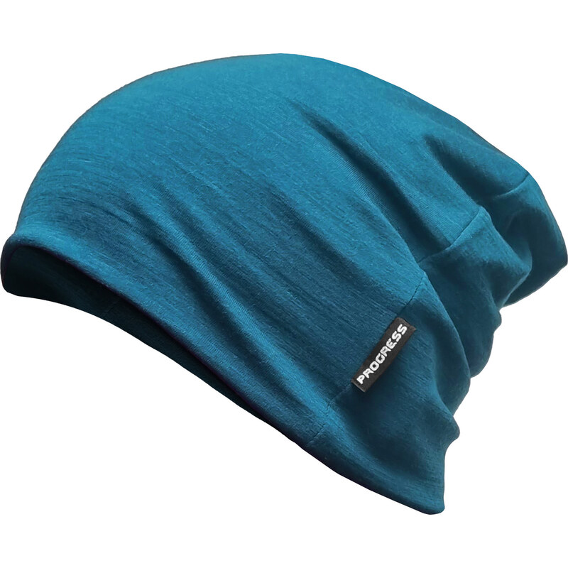Funkční merino čepice PROGRESS Freebeanie petrol melír 117114605