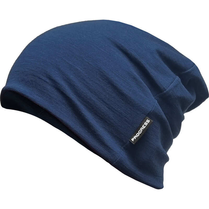 Funkční merino čepice PROGRESS Freebeanie tm.modrý melír