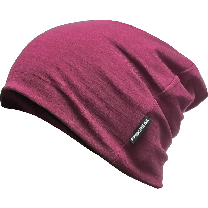 Funkční merino čepice PROGRESS Freebeanie ostružinová 117114606