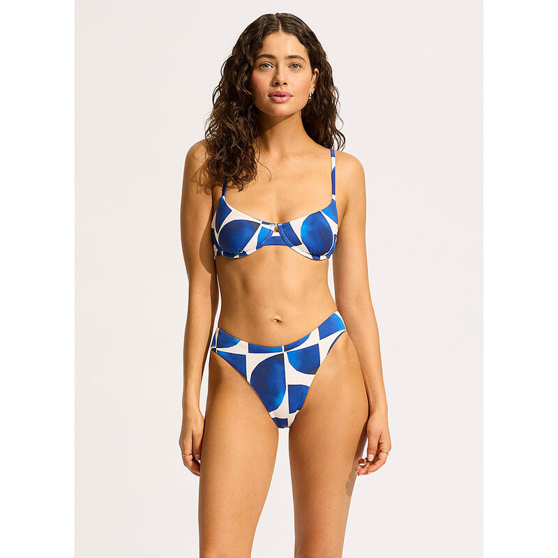 Plavky vrchní díl Seafolly Blau/ Weiß 3053456