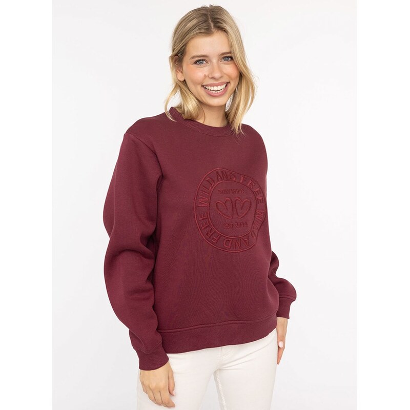 Mikina Zwillingsherz Bordeaux 6949196