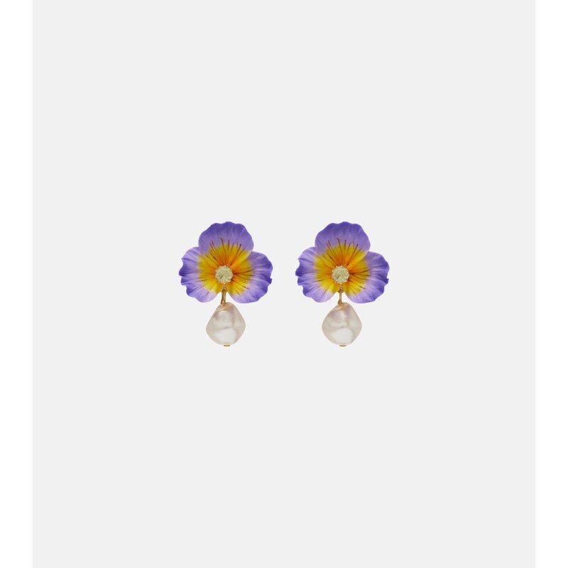 Jennifer Behr Embellished floral drop earrings