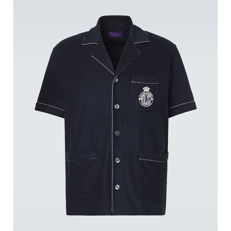 Ralph Lauren Purple Label Embroidered cotton and silk terry