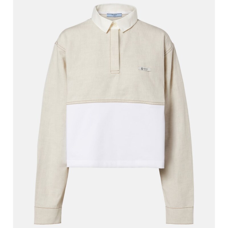 Prada Cotton and linen polo shirt