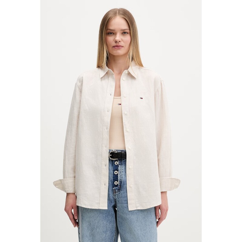 Tommy Jeans dámská košile se lnem
