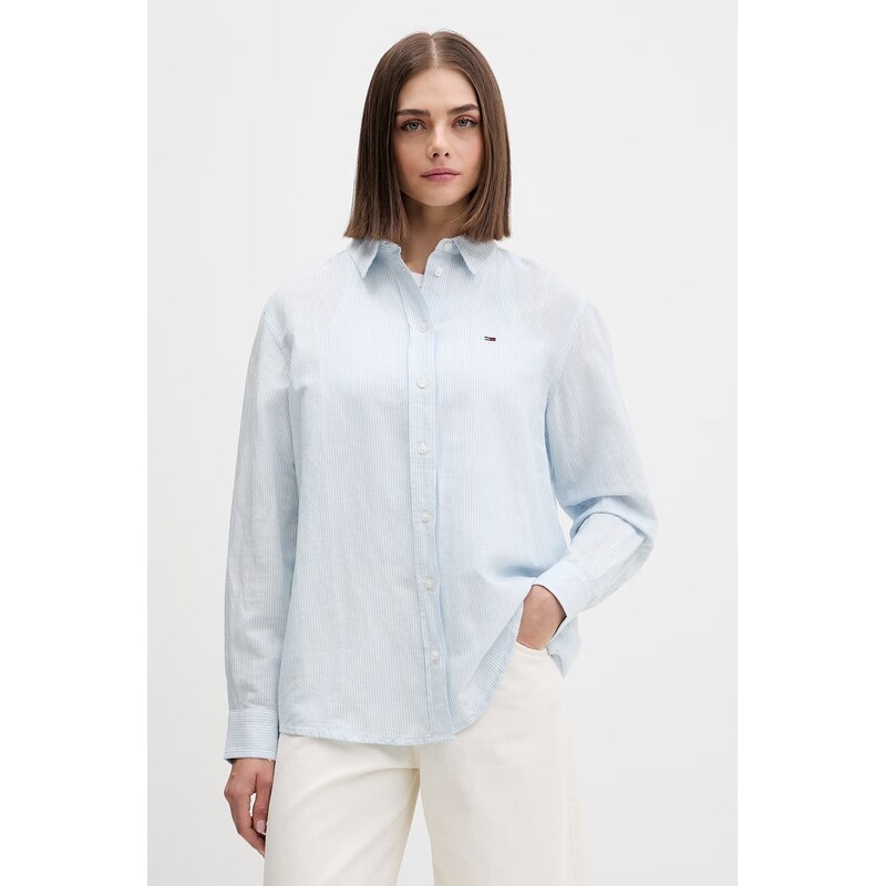 Tommy Jeans košile dámská se lnem