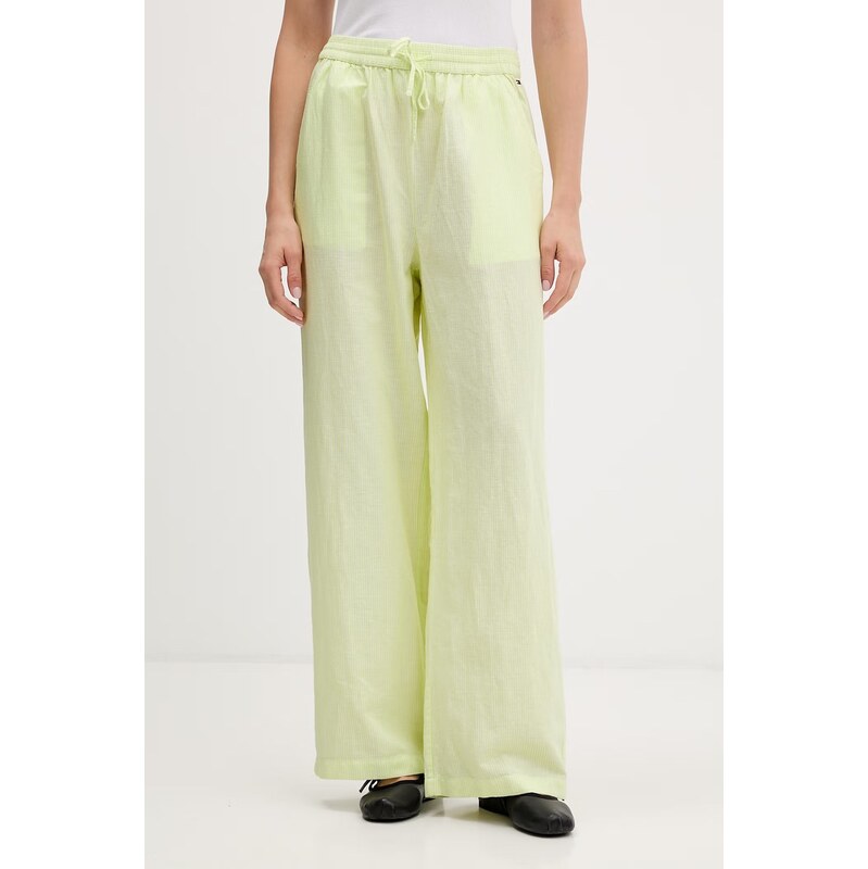 Tommy Jeans kalhoty dámské se lnem