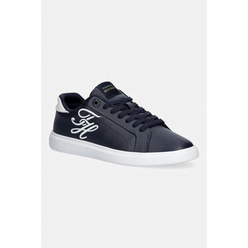 Tommy Hilfiger TH ICON COURT SCRIPT sneakers boty dámské kožené