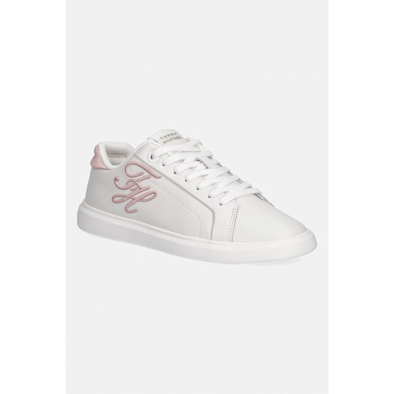 Tommy Hilfiger TH ICON COURT SCRIPT sneakers boty dámské kožené