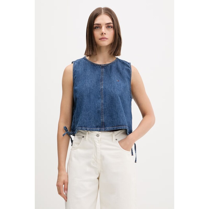 Tommy Jeans halenka na ramínka dámská džínová