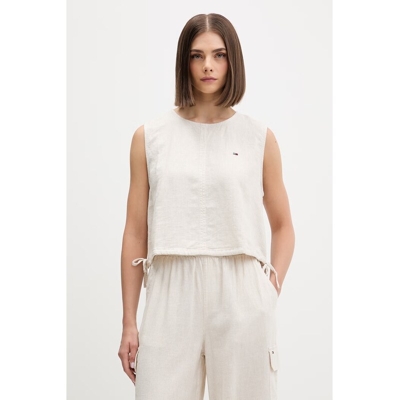 Tommy Jeans halenka dámská se lnem