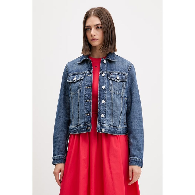 Tommy Jeans přechodová bunda dámská džínová