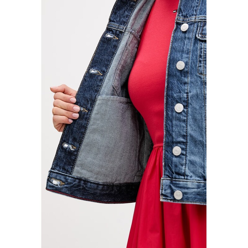 Tommy Jeans přechodová bunda dámská džínová