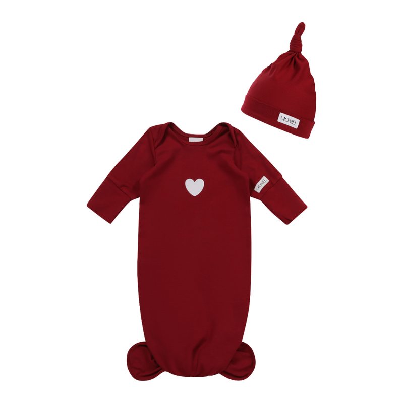 Moniel body + čepička souprava do porodnice pro novorozence Love