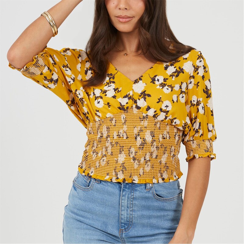 Košile Brave Soul Yellow Floral 8066031 115260871
