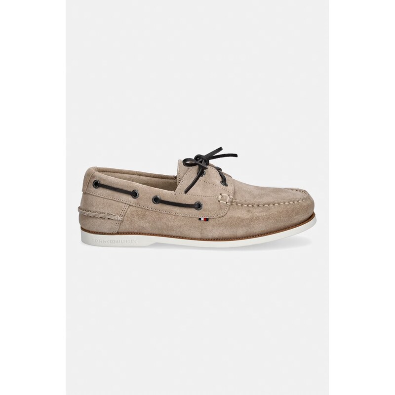 Tommy Hilfiger mokasíny pánské semišové TH BOAT SHOE CORE SUEDE