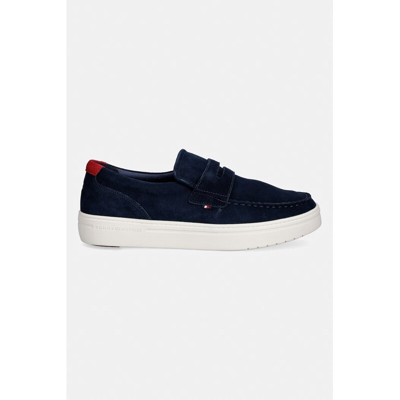 Tommy Hilfiger mokasíny pánské semišové MODERN LIGHT HYBRID SUEDE LOAFER