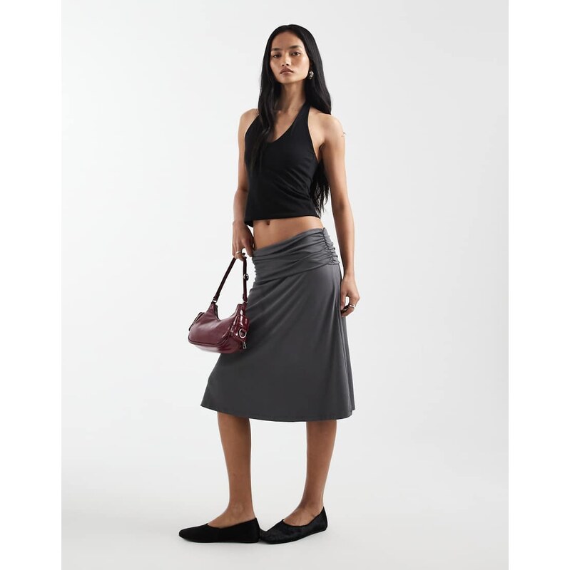 Cotton On billie slinky skirt in charcoal-Grey 115468437