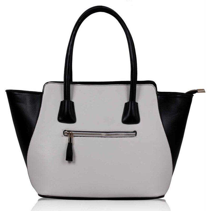 LS Fashion Černo-bílá stylová kabelka LS00117 černo/bílá