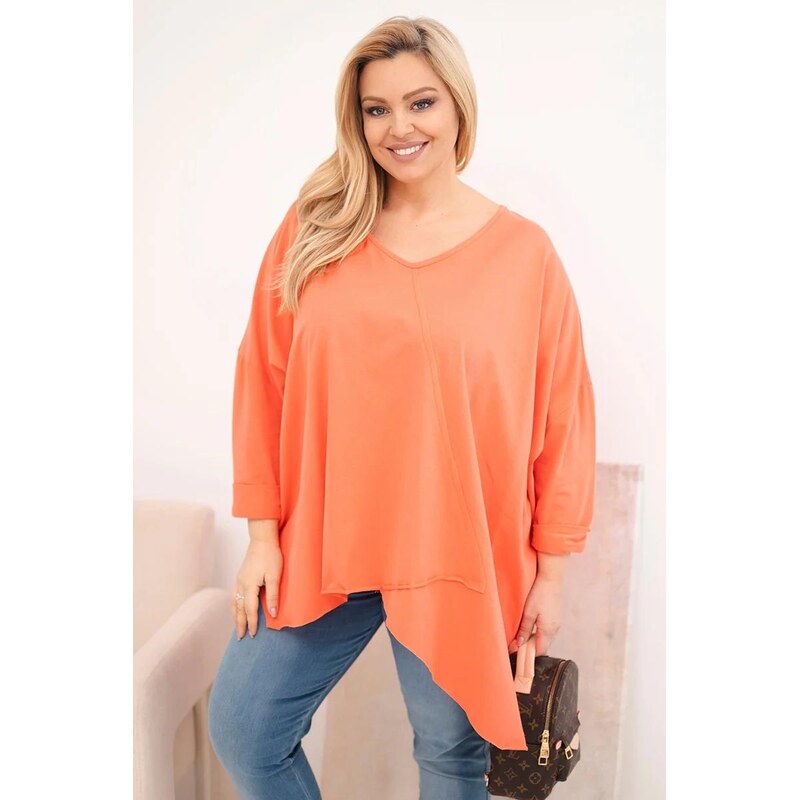 MladaModa Asymetrická bavlněná oversize halenka model 26029