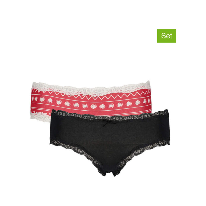 Kalhotky LASCANA Schwarz/ Rot 9359503 115287558