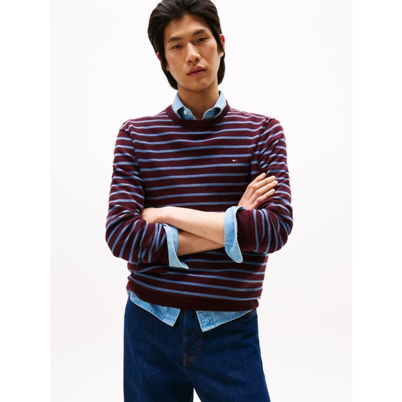 Svetr Tommy Hilfiger Bordeaux/ Hellblau 6878655