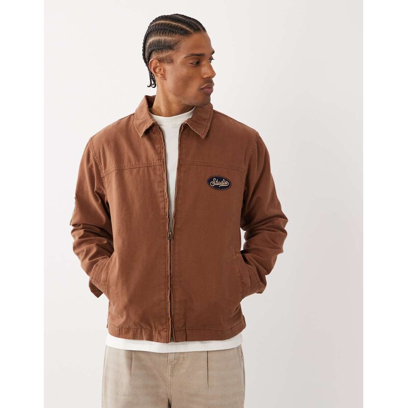 Cotton On garage jacket in tobacco-Grey
