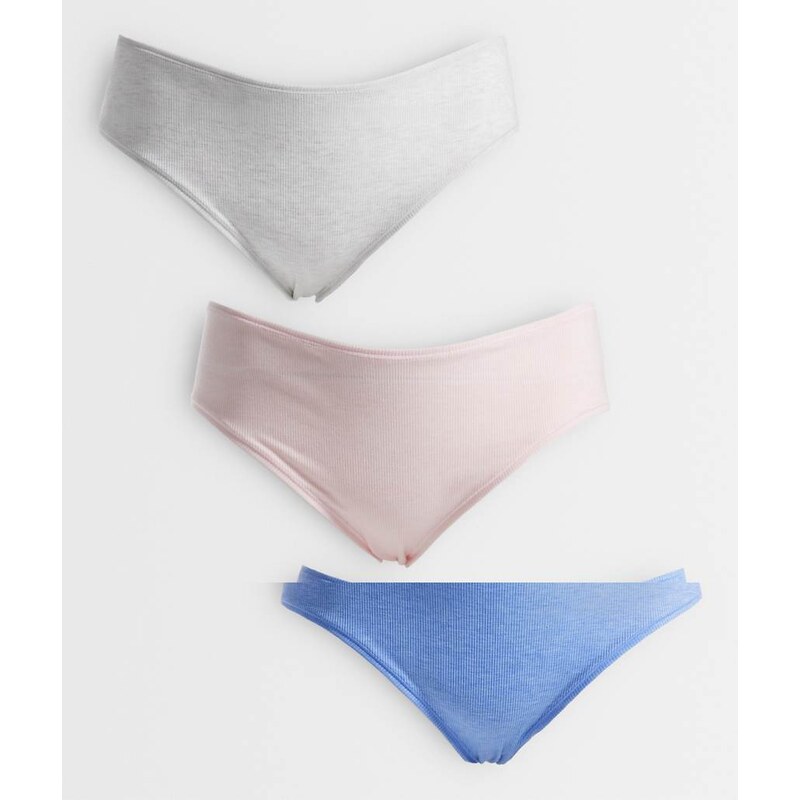 ASOS Curve ASOS DESIGN Curve 3 pack high waist brief in blue, pink & 115521640