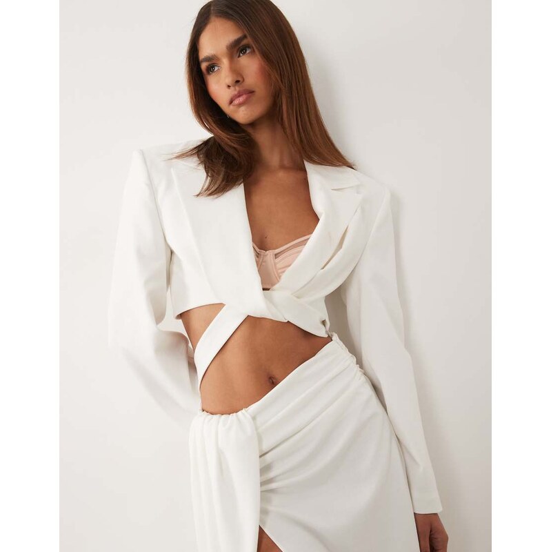 ASOS DESIGN ASOS X THE SOURCED COLLECTION cropped wrap blazer in