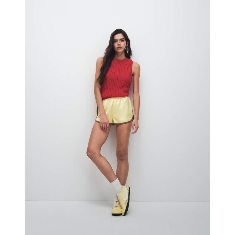 Mango knitted sleeveless top in red 115299866