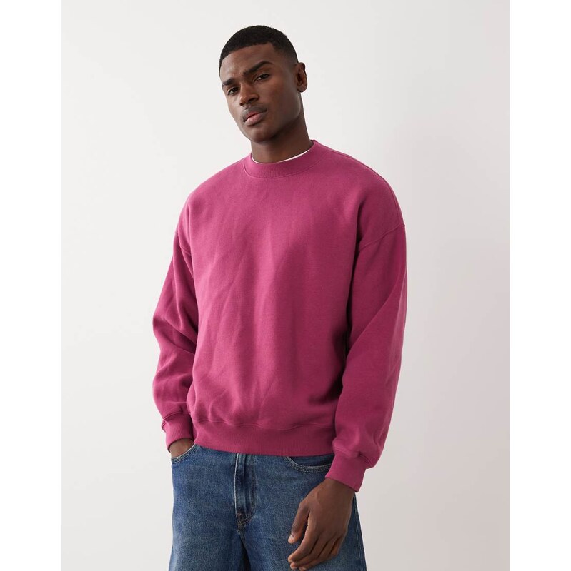 Abercrombie & Fitch essential sweatshirt in berry red