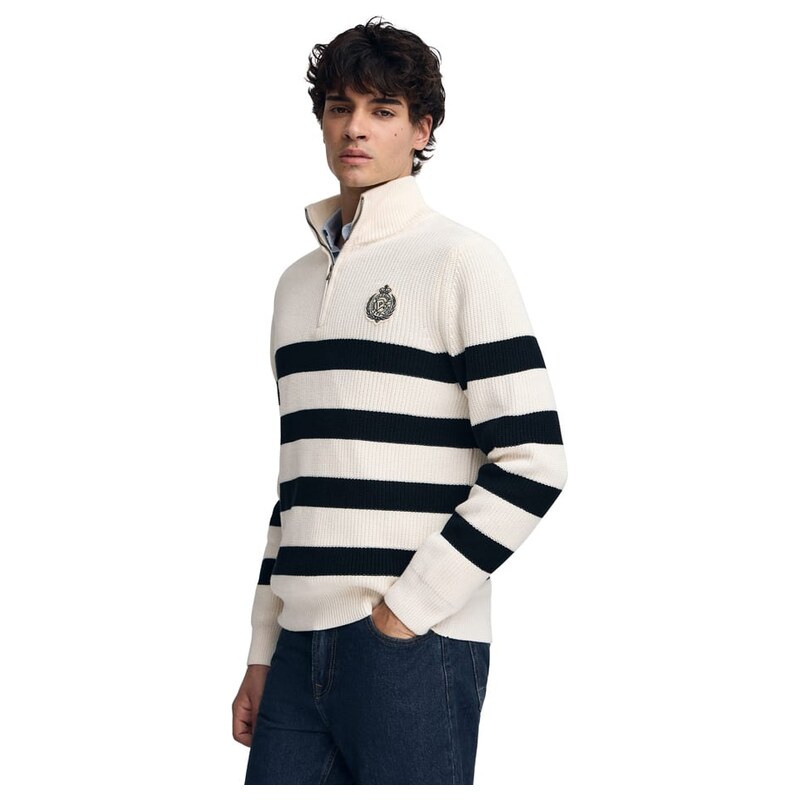 Svetr Polo Club Schwarz/ Creme 271846