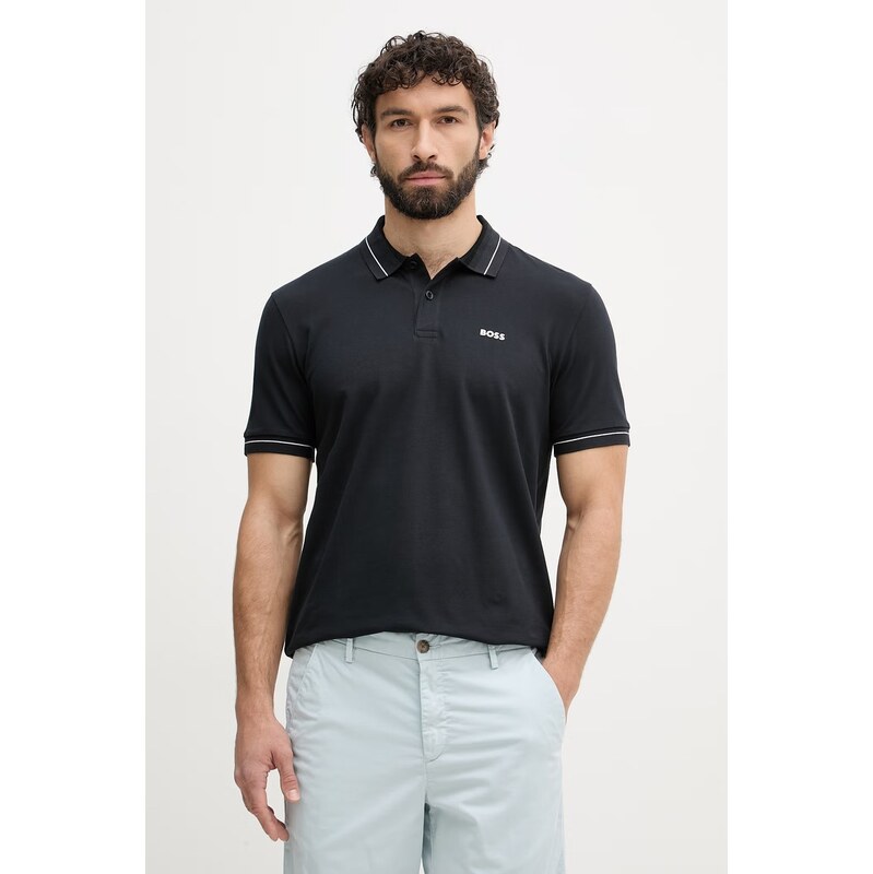 BOSS Green polo pánské bavlněné s elastanem