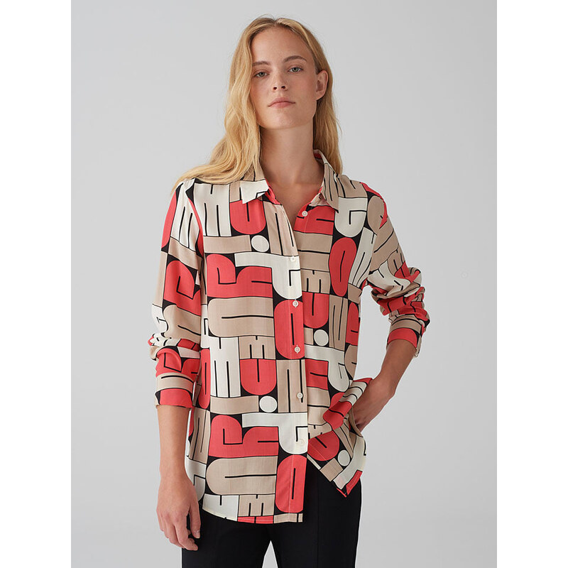 Košile OPUS Beige/ Rot 9318493 115301259