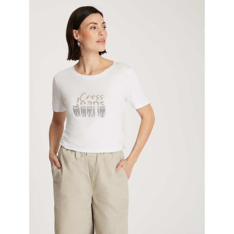 Tričko Cross Jeans Weiß 3443089 115305389
