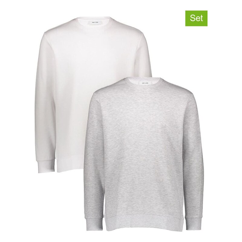 Mikina ONLY & SONS Grau/ Weiß 6022769