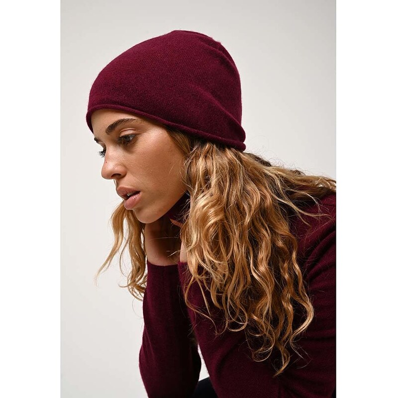 Čepice AUTHENTIC CASHMERE Bordeaux 5767970 115317021